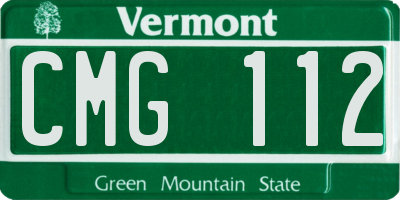 VT license plate CMG112