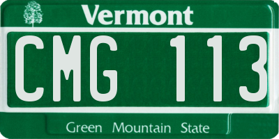 VT license plate CMG113
