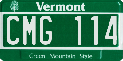 VT license plate CMG114