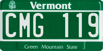VT license plate CMG119