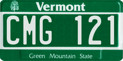 VT license plate CMG121