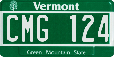 VT license plate CMG124