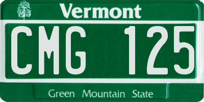 VT license plate CMG125