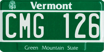 VT license plate CMG126