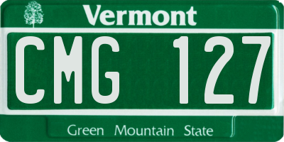 VT license plate CMG127