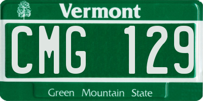 VT license plate CMG129
