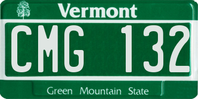 VT license plate CMG132