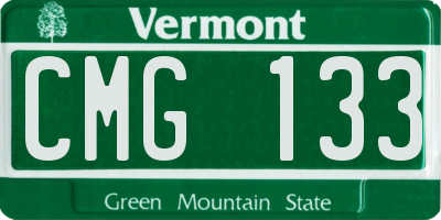 VT license plate CMG133