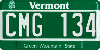 VT license plate CMG134