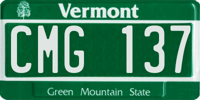VT license plate CMG137