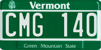VT license plate CMG140