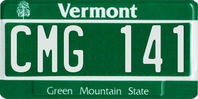 VT license plate CMG141