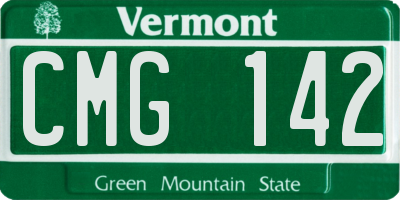 VT license plate CMG142