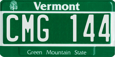 VT license plate CMG144
