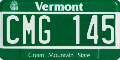 VT license plate CMG145