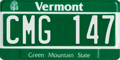 VT license plate CMG147