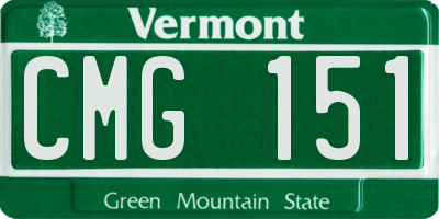VT license plate CMG151