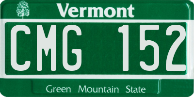 VT license plate CMG152