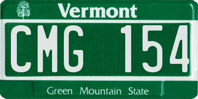 VT license plate CMG154