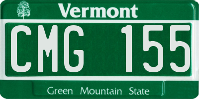 VT license plate CMG155