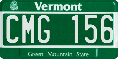 VT license plate CMG156