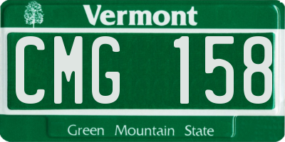 VT license plate CMG158