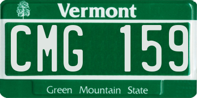 VT license plate CMG159