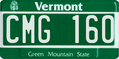 VT license plate CMG160