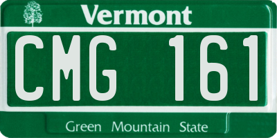 VT license plate CMG161