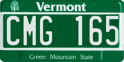 VT license plate CMG165