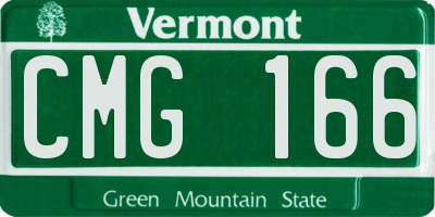 VT license plate CMG166