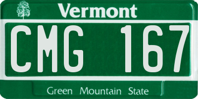 VT license plate CMG167