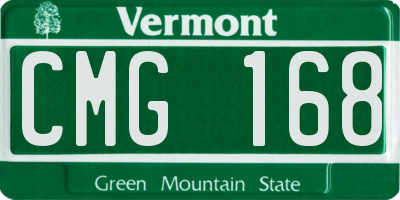VT license plate CMG168