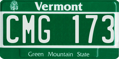 VT license plate CMG173