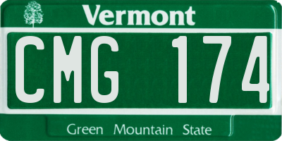 VT license plate CMG174