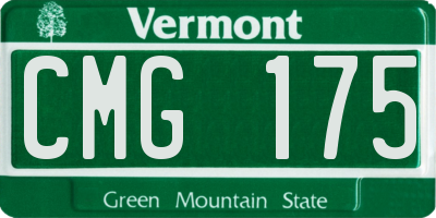 VT license plate CMG175