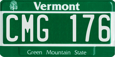 VT license plate CMG176