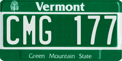 VT license plate CMG177