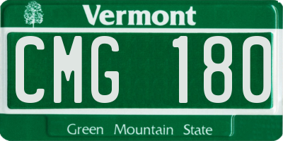 VT license plate CMG180