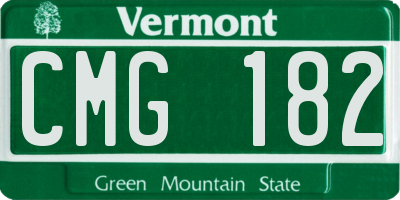 VT license plate CMG182
