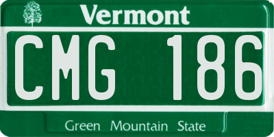 VT license plate CMG186
