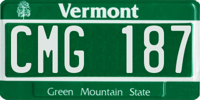 VT license plate CMG187