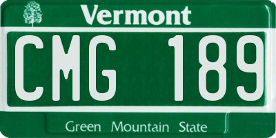 VT license plate CMG189