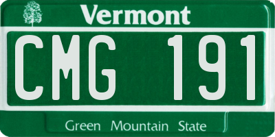 VT license plate CMG191