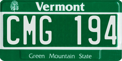 VT license plate CMG194
