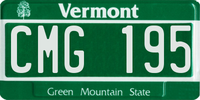 VT license plate CMG195