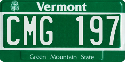 VT license plate CMG197