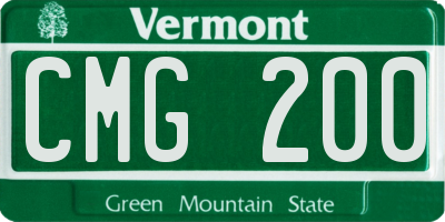 VT license plate CMG200