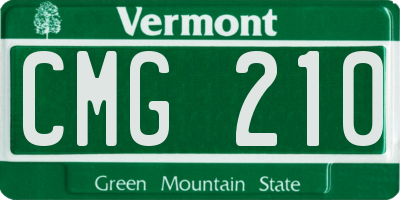VT license plate CMG210