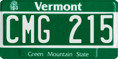VT license plate CMG215